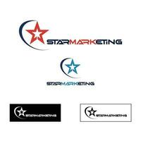 Star marketing logo for your company branding or corporate identity. Two different variation of logo with star. vector