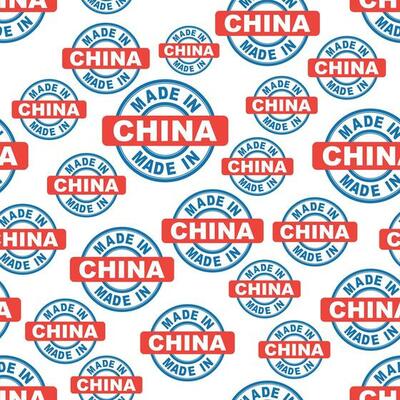 Made in China seamless pattern background icon. Flat vector illustration. China sign symbol pattern.
