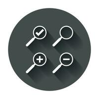 Set of loupe icon vector. Magnifier in flat style. Search sign concept. vector