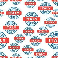 Made in Italy seamless pattern background icon. Flat vector illustration. Italy sign symbol pattern.