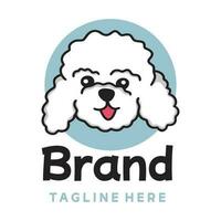 Poodle Pet Dog Head Logo Design vector