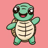 Cute Turtle Mascot Cartoon Character Design vector