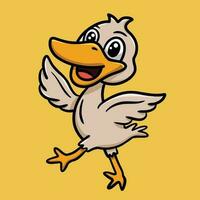 linda Pato mascota dibujos animados personaje diseño vector