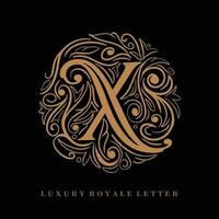 Letter X Luxury Royal Circle Ornament Logo vector