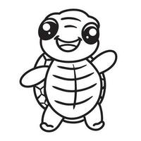 gracioso linda Tortuga niños colorante paginas vector