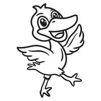 Funny Cute Duck Kids Coloring Pages Vector