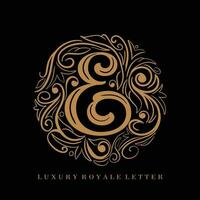 Letter E Luxury Royal Circle Ornament Logo vector