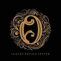 letra o lujo real circulo ornamento logo vector