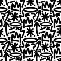 Graffiti Sign Seamless Pattern White Background vector