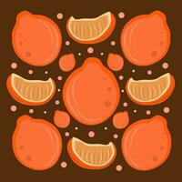 Tangelo orange fruit vector illustration for graphic design and decorative element