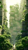 Dream nature city. AI generated. photo