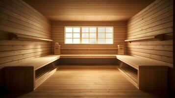 Empty wooden sauna photo