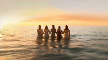 people group on the beach photo