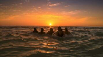 people group on the beach photo