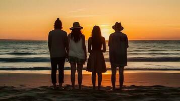 Happy group of people, friends, family together, having fun photo