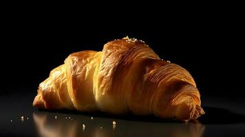 croissant on dark background photo