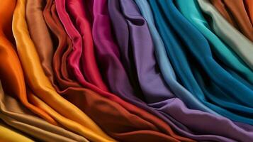 Vibrant fabric of clothes photo