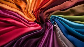 Vibrant fabric of clothes photo