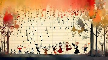 Music score for children representation. photo