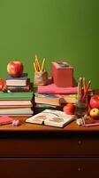 Flat lay school stationery photo