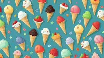 Ice cream background pattern. photo