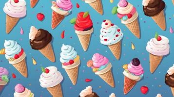 Ice cream background pattern. photo