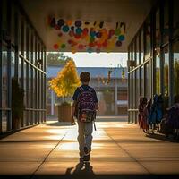 child going to school photo