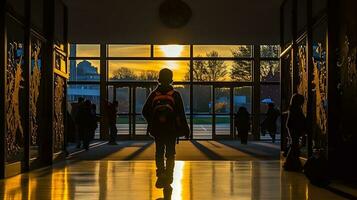 child going to school photo