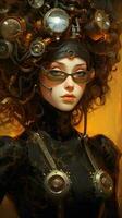 A portrait of an attractive steampunk style woman photo