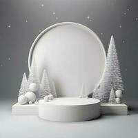 product podium stand with christmas theme background photo