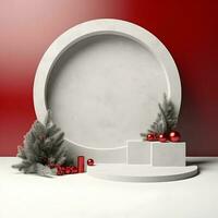 product podium stand with christmas theme background photo