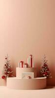 product podium stand with christmas theme background photo