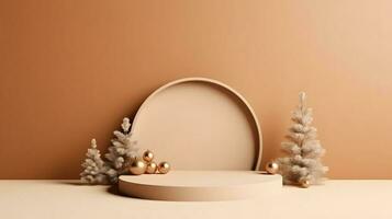 product podium stand with christmas theme background photo