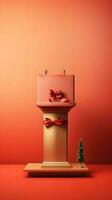 product podium stand with christmas theme background photo