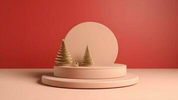 product podium stand with christmas theme background photo