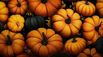 Pumpkins of multiple colors background photo
