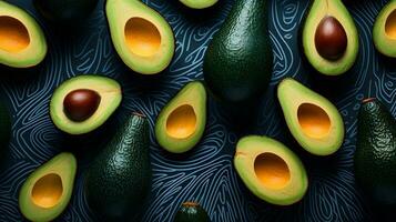 Fresh avocado pattern background texture. photo