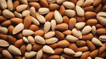 background texture of almond nuts. photo