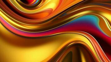 Abstract Liquid Gold design. ai generated photo