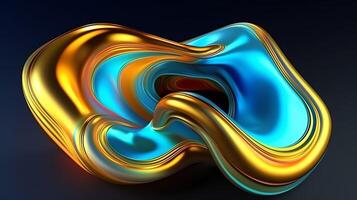 Abstract Liquid Gold design. ai generated photo