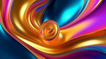 Abstract Liquid Gold design. ai generated photo