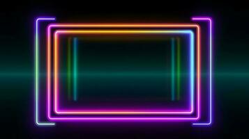 abstract background with neon glowing lines. ai generated photo