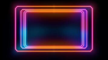 abstract background with neon glowing lines. ai generated photo