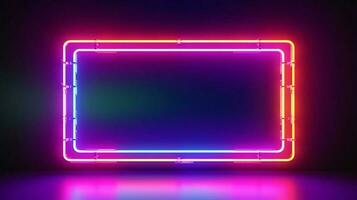 abstract background with neon glowing lines. ai generated photo