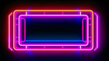 abstract background with neon glowing lines. ai generated photo