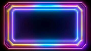 abstract background with neon glowing lines. ai generated photo