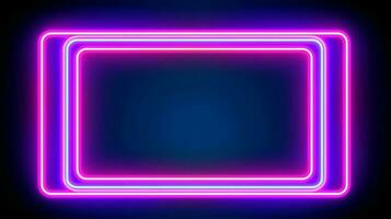 Neon frame sign in the shape of a rectangle. background and wallpaper illustration. ai generated photo