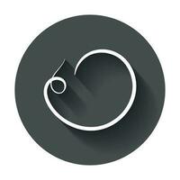 Hand drawn scribble circle. Vector element. Illustration with long shadow.