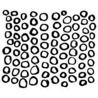 Circles drawn by hand. Abstract monochrome background. Vector illustration isolated on white background.