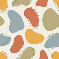 Organic shapes vector seamless pattern with lines.